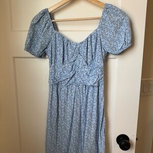 Blue Floral Women's Dress